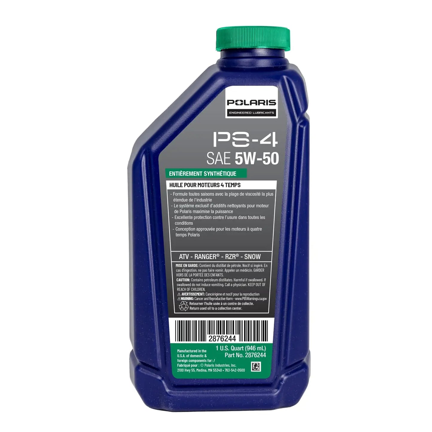 PS-4 Full Synthetic 5W-50 All-Season Engine Oil, 4-Stroke Engines, 2876244, 1 Quart